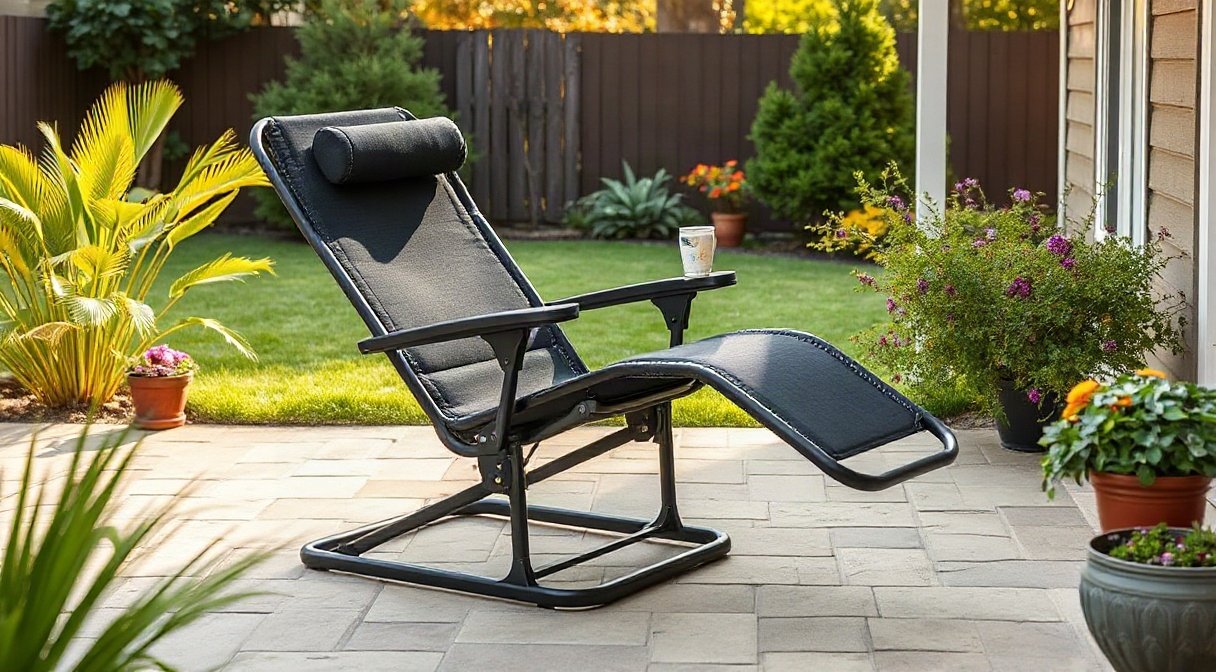 oversized zero gravity chair, backyard relaxation chair, heavy duty lounger